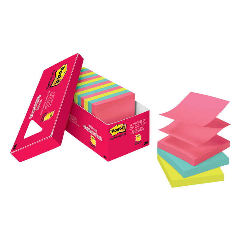 Post-it Pop Up Notes, 3 in x 3 in, 18 Pads, 100 Sheets/Pad, Back to School Supplies for Students, Sticky Notes for Textbooks and Notebooks, Clean Removal, Poptimistic Collection (Min Order Qty 3) MPN:R330-18CTCP