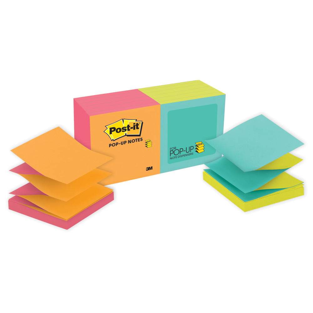 Post-it Pop Up Notes, 3 in x 3 in, 12 Pads, 100 Sheets/Pad, Clean Removal, Poptimistic Collection (Min Order Qty 3) MPN:R330-N-ALT