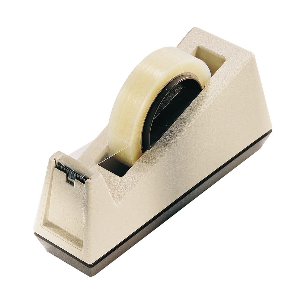 Scotch Desktop Tape Dispenser, 1 Dispenser, 3 in. Core, Beige, Home Office, Back to School Supplies and College Essentials for Students and Teachers (Min Order Qty 2) MPN:C25