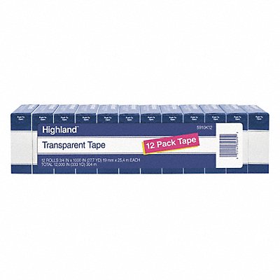 Transparent Tape 0.75in W x 28yd L PK12 MPN:5910K12