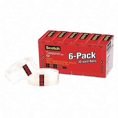 Office Tape 108 ft 3/4 in 2.3 mil PK6 MPN:600-6PK