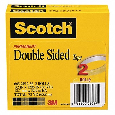 2-Sided Office Tape 108ft 1/2in 3mil PK2 MPN:665-2P12-36