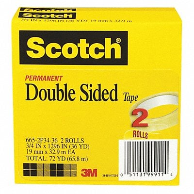 2-Sided Office Tape 108ft 3/4in 3mil PK2 MPN:665-2P34-36