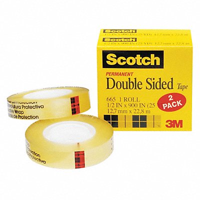 2-Sided Office Tape 75ft 1/2in 3 mil PK2 MPN:665-2PK