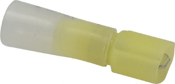 Wire Disconnect: Male, Yellow, Nylon Heat Shrink, 12-10 AWG, 1/4