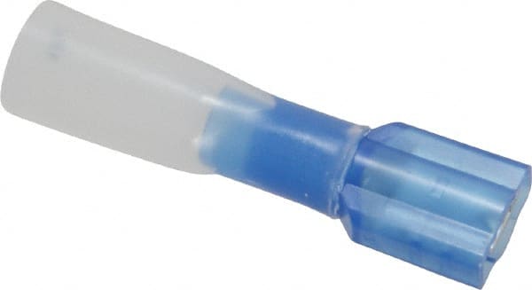 Wire Disconnect: Female, Blue, Nylon Heat Shrink, 16-14 AWG, 1/4