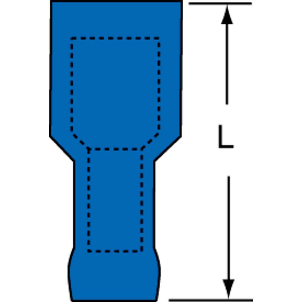 Wire Disconnect: Female, Blue, Nylon, 16-14 AWG, 0.187