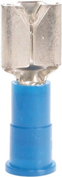 Wire Disconnect: Female, Blue, Vinyl, 16-14 AWG, 1/4