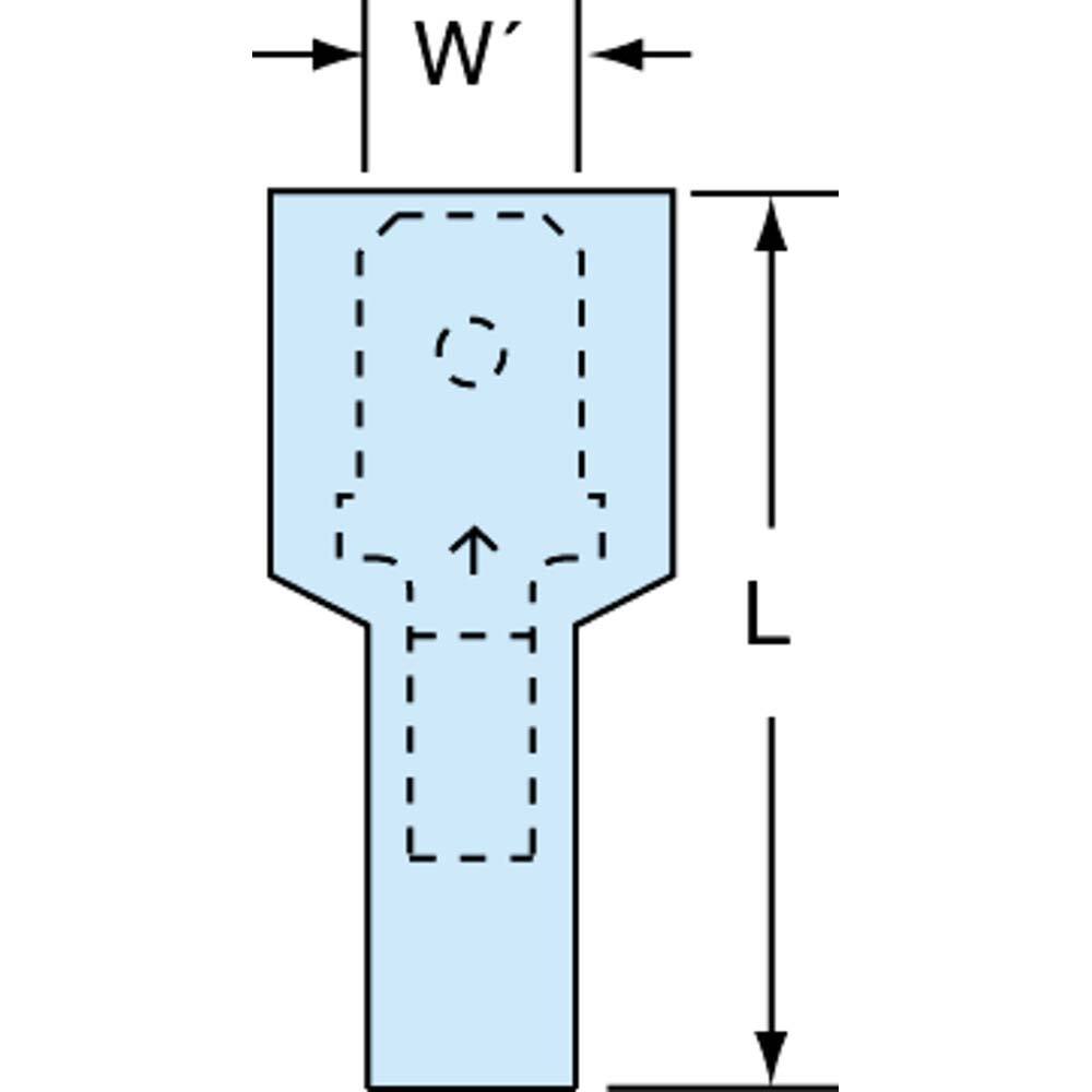 Wire Disconnect: Male, Blue, Nylon, 16-14 AWG, 1/4