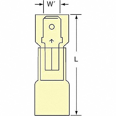 Male Disconnect Yellow 12-10AWG PK250 MPN:MNHU10-250DMIK