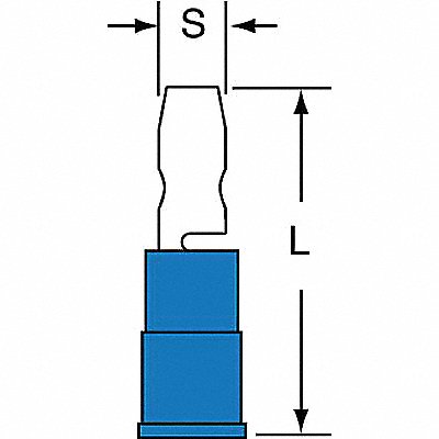 Male Bullet Discon Blue 16-14AWG PK1000 MPN:MVU14-156DMK-A