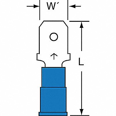 Male Disconnect Blue 16-14AWG PK1000 MPN:MVU14-250DMK