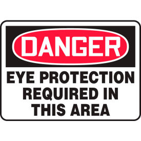 Accuform MPPE011VS Danger Sign Eye Protection Required In This Area 10