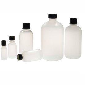 Qorpak PLA-03337 16oz (480ml) Natural LDPE Boston Round Bottle Only 28-400 Neck Finish Case of 140 PLA-03337