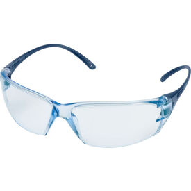 Elvex® Helium 18 Frameless Safety Glasses Metal Detect Anti-Fog Blue Lens/Temples Pk of 12 - Pkg Qty 12 WELSG59BMDAF