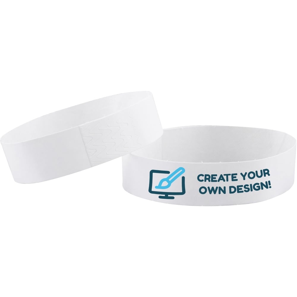 Advantus Printable Tyvek Wristbands, 3/4in x 10in, Rectangle, White, Pack Of 500 (Min Order Qty 2) MPN:75697