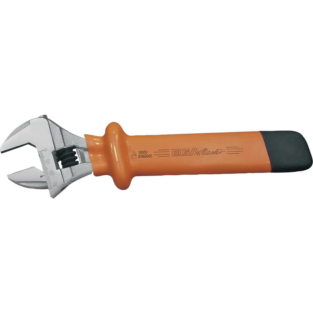 Adjustable Wrenches, Finish: TITACROM , Handle Type: Cushioned , Insulated: Yes , Head Angle: 15.000 , Handle Color: Orange, Black  MPN:76552