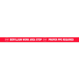 Accuform PTP303 Tough-Mark™ Heavy-Duty Message Strip Stop Beryllium Work Area 3