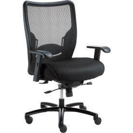 Interion® Big & Tall Mesh Chair With High Back & Adjustable Arms Fabric Black 514277