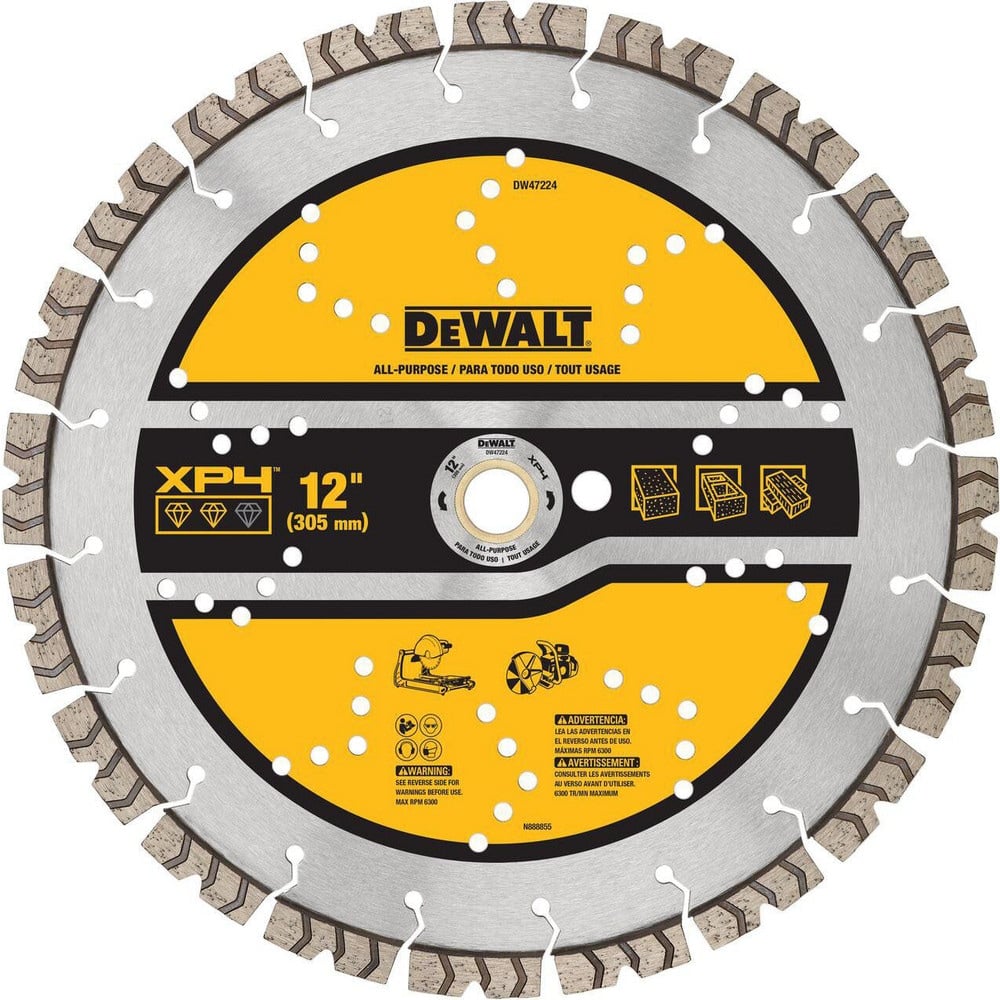 Wet & Dry-Cut Saw Blades, Blade Diameter (Inch): 12 , Blade Material: Diamond , Blade Thickness (Decimal Inch): 0.1200 , Arbor Hole Diameter (Inch): 1  MPN:DW47224