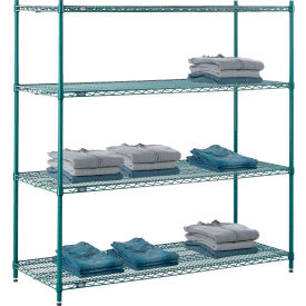 Nexel® 4 Shelf Poly-Green® Wire Shelving Unit Starter 60