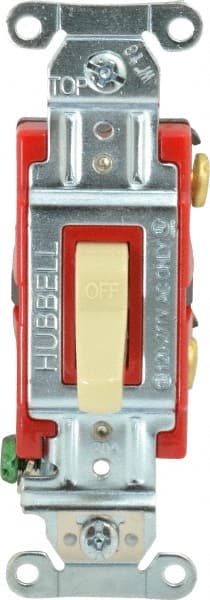 1 Pole, 120 to 277 VAC, 20 Amp, Industrial Grade Toggle Wall Switch MPN:1221I