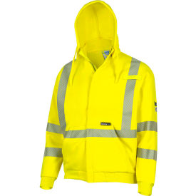 Oberon™ Men's Flame Resistant Heavyweight Zip-Up Hoodie XL Hi-Vis Yellow ZFC206-XL