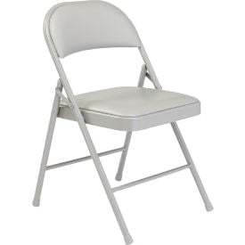 Interion® Folding Chair Vinyl Gray - Pkg Qty 4 863GY607