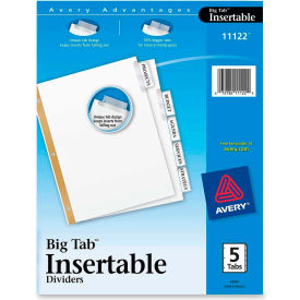 Avery WorkSaver Big Tab Insertable Tab Divider Print-on 8.5