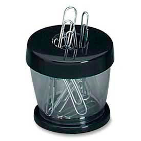 GEM® Magnetic Paper Clip Dispenser Black/Clear 1 Each 700B****