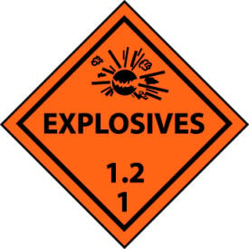 NMC™ Dot Explosives 1.21 Placard Sign Rigid Plastic DL131R