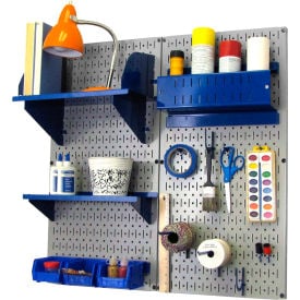 Wall Control Pegboard Hobby Craft Organizer Storage Kit Gray/Blue 32