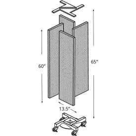 Approved 700461-YEL Pinwheel Pegboard Display W/Wheel Base 13.5