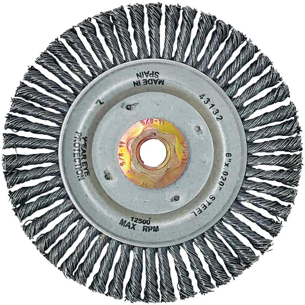 Wheel Brushes, Mount Type: Arbor Hole , Wire Type: Knotted Stringer Bead Twist , Outside Diameter (Inch): 7 , Face Width (Inch): 3/16  MPN:44282B