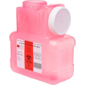 Post Medical 1 Gallon Leak-tight Sharps Container with Locking Screw Cap Translucent Red 12/CS 3301-LPR-12