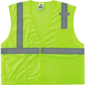 Ergodyne GloWear 8210HL-S Mesh Hi-Vis Safety Vest Class 2 Economy Single Size XL Lime 24525