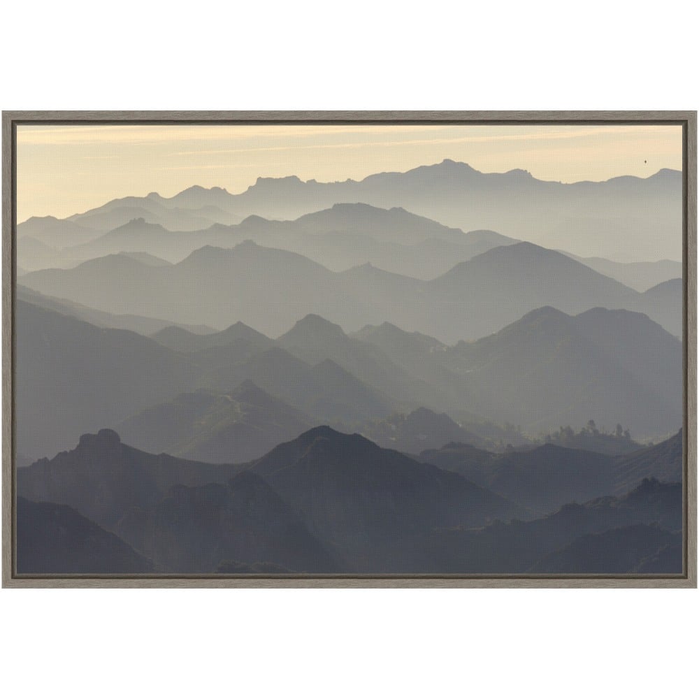 Amanti Art Santa Monica Mountains by Rob Sheppard Framed Canvas Wall Art Print, 23in x 16in, Graywash MPN:A42705048043