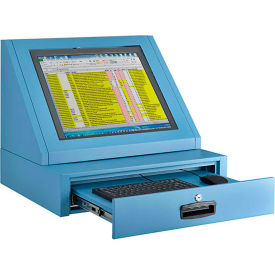 GoVets™ Countertop LCD Console Computer Cabinet Blue 114BL273