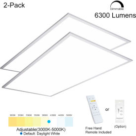 eSenLite® 2x4ft 50W 6500 LM LED Ceiling Panel Troffer Light 3000-5000K CCT Dim w/ Remote 4 PK EEBPTL2450W-RC4