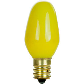 Sunlite® Incandescent Bulb with E12 Candelabra Base 7W 120V Yellow Pack of 12 01061-SU