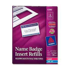 Avery® Name Badge Insert Refills 2-1/4