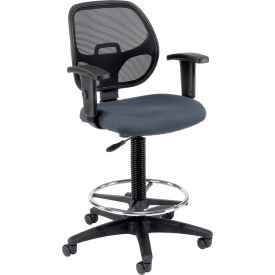 Interion® Drafting Stool - Fabric - Gray 262GY695