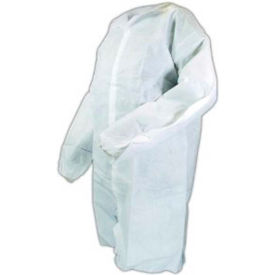 SMS Lab Coat No Pockets Elastic Wrists Snap Front Single Collar White 5XL 30/Case LC0-WE-SMS-5XL