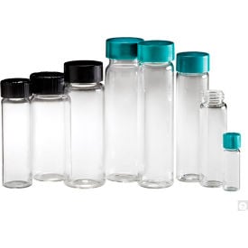 Qorpak GLC-00978 Clear Glass Screw Thread Vials with Green Caps 0.50 dram (1.85ml) Case of 144 GLC-00978