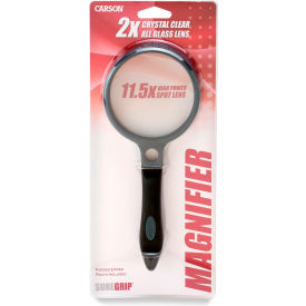 Carson® SG-10 SureGrip™ Soft Grip 2x Magnifier 90mm w/ 11.5x Spot Lens - Pkg Qty 3 SG-10