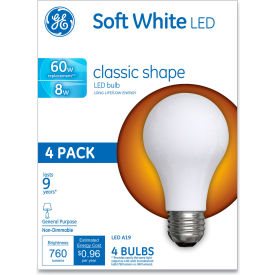 Classic Led Soft White Non-Dim A19 Light Bulb 8 W 4/Pack 99190*****##*