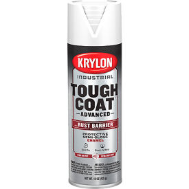 Krylon® Tough Coat Advance  Spray Paint w/ Rust Barrier Technology 20 oz. Semi-Gloss White - Pkg Qty 6 K00919008