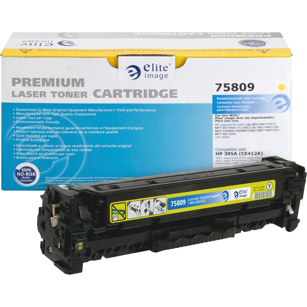 Elite Image Remanufactured Yellow Toner Cartridge Replacement For HP 305A, CE412A MPN:ELI75809