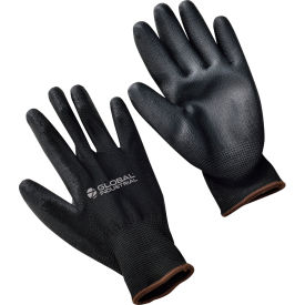 GoVets™ Flat Polyurethane Coated Gloves Black/Black Large 1 Pair - Pkg Qty 12 350L708
