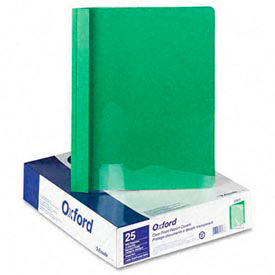 Clear Front Report Covers With Green Leatherette Back 25 Per Box 55807